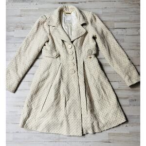 Gorgeous XOXO Gold and Cream Tweed Jacket sz S EUC